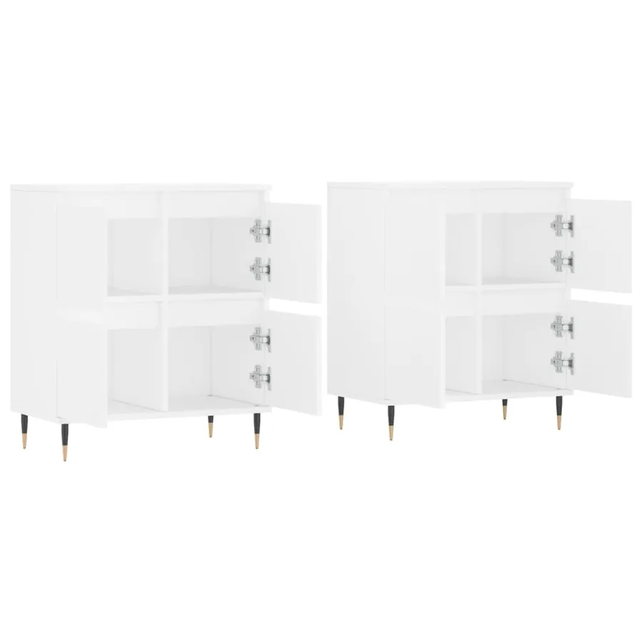 Buffets 2 pcs blanc bois d'ingénierie - 4