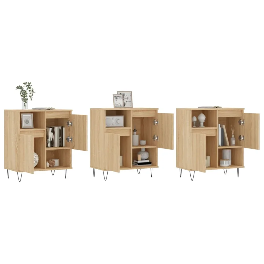 Buffets 3 pcs Chêne sonoma Bois d'ingénierie - 3