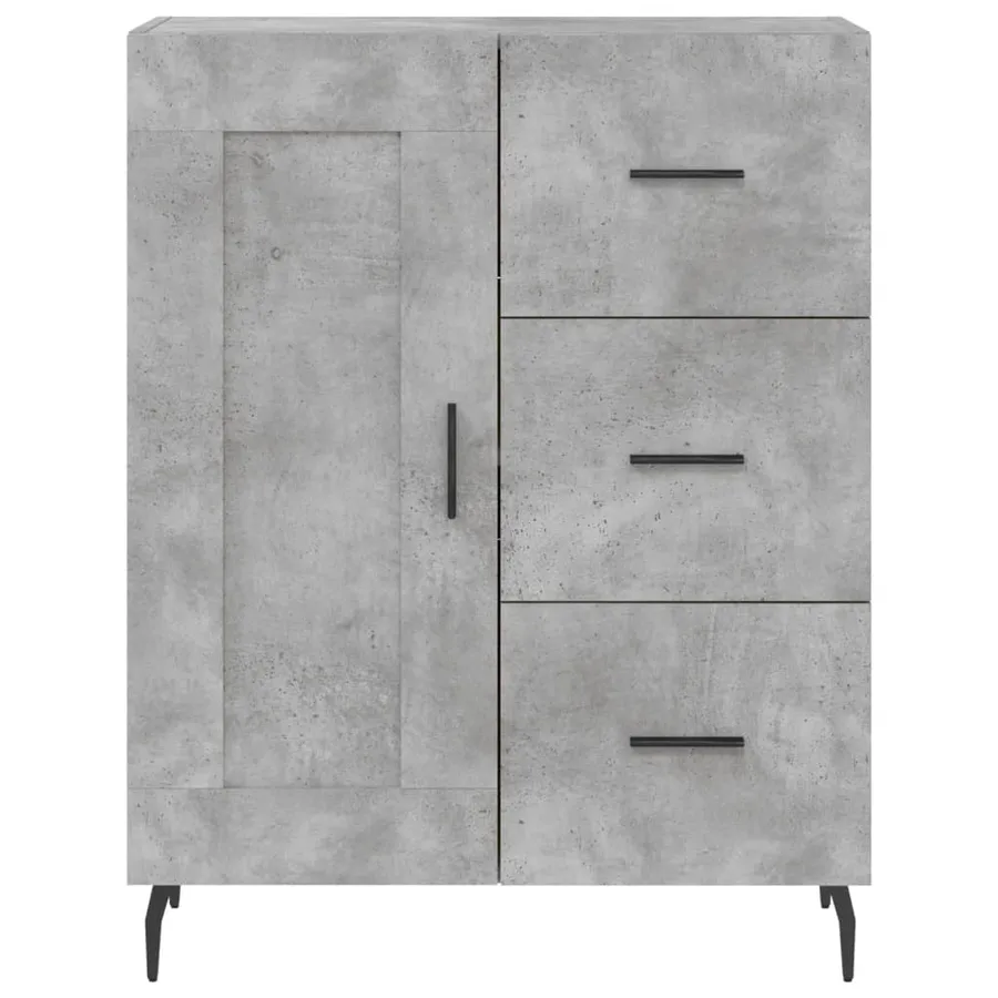 Buffet haut Gris béton 69,5x34x180 cm Bois d'ingénierie - 8