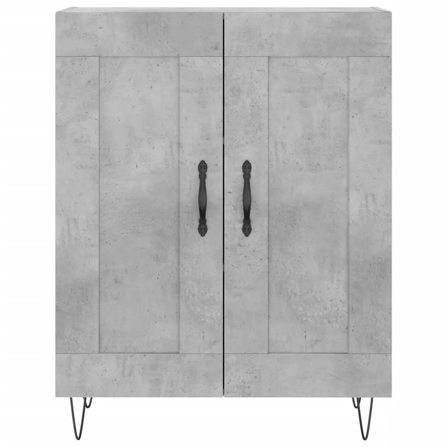 Buffet haut Gris béton 69,5x34x180 cm Bois d'ingénierie - 8