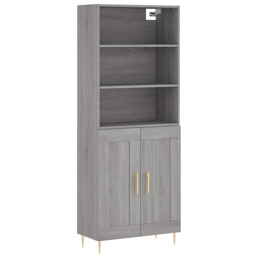 Buffet haut Sonoma gris 69,5x34x180 cm Bois d'ingénierie - 2