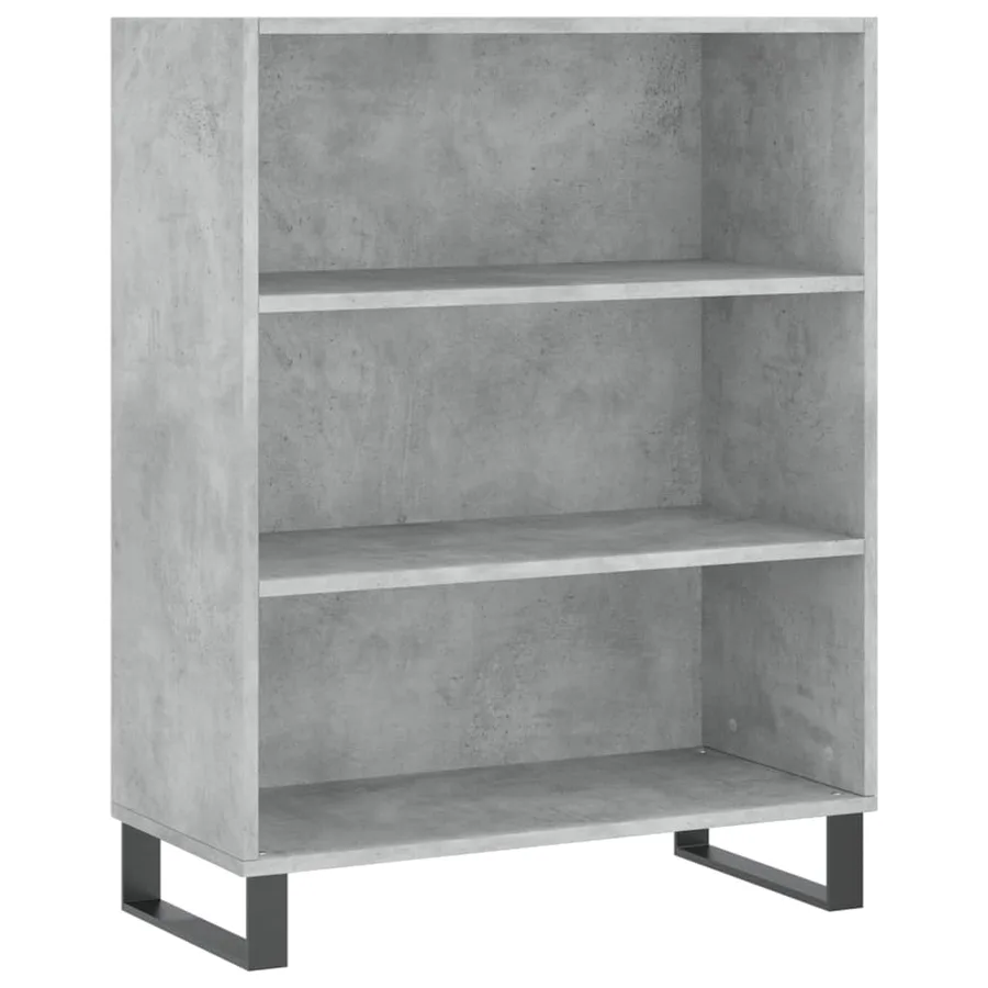Buffet gris béton 69,5x32,5x180 cm bois d'ingénierie - 4