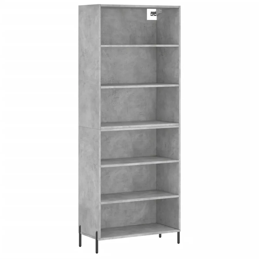 Buffet gris béton 69,5x32,5x180 cm bois d'ingénierie - 2