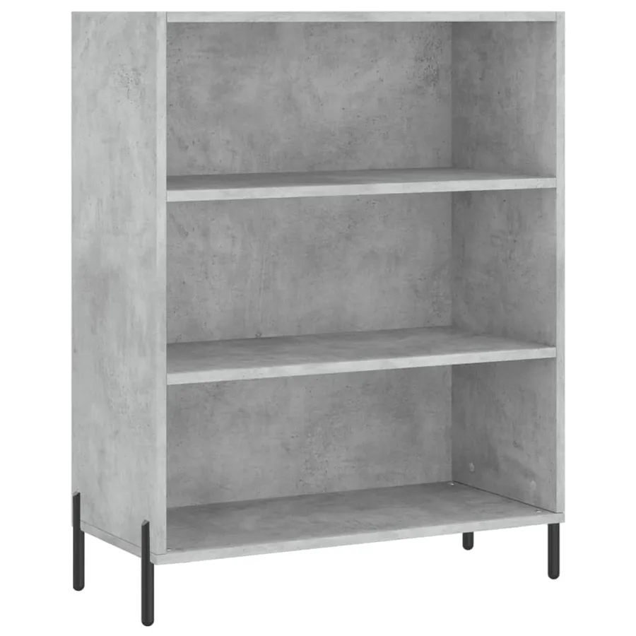 Buffet gris béton 69,5x32,5x180 cm bois d'ingénierie - 4