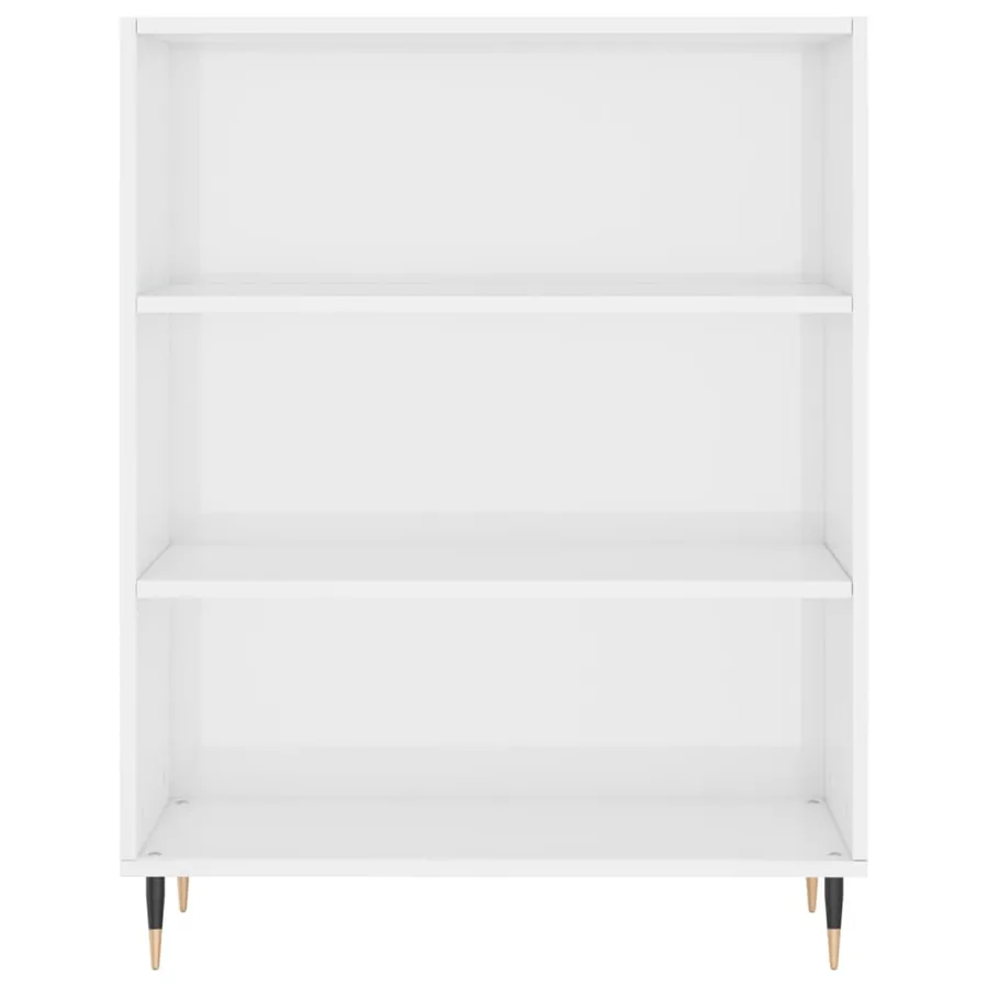 Buffet blanc brillant 69,5x32,5x180 cm bois d'ingénierie - 4