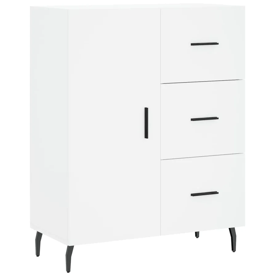 Buffet haut Blanc 69,5x34x180 cm Bois d'ingénierie - 7