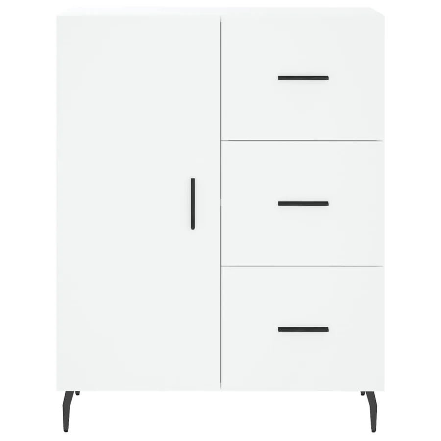 Buffet haut Blanc 69,5x34x180 cm Bois d'ingénierie - 8