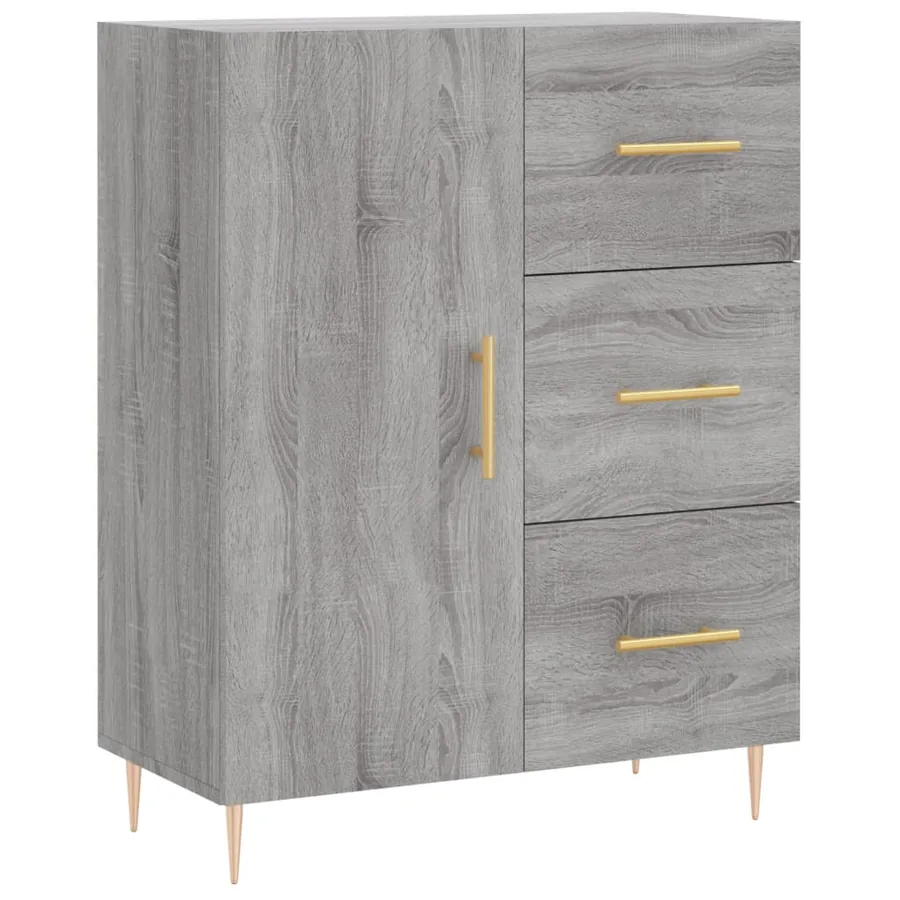 Buffet haut Sonoma gris 69,5x34x180 cm Bois d'ingénierie - 7