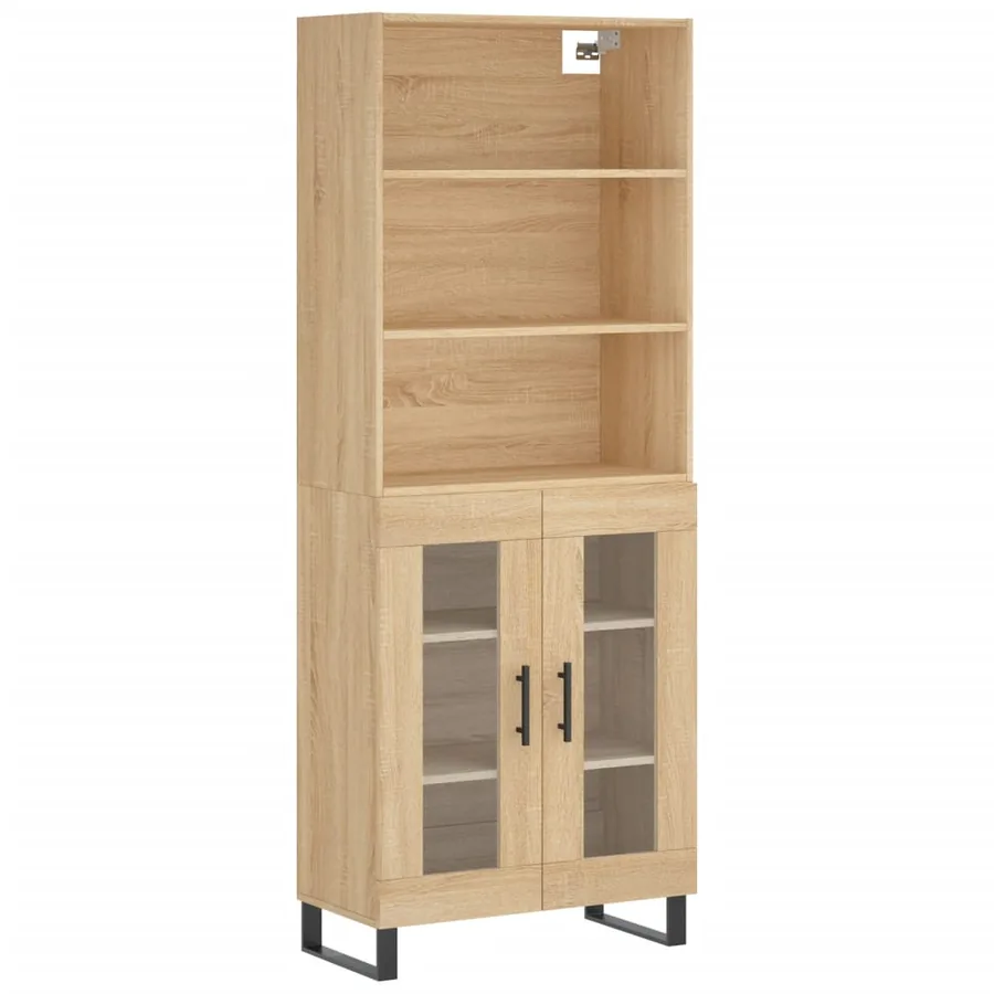Buffet haut Chêne sonoma 69,5x34x180 cm Bois d'ingénierie - 2