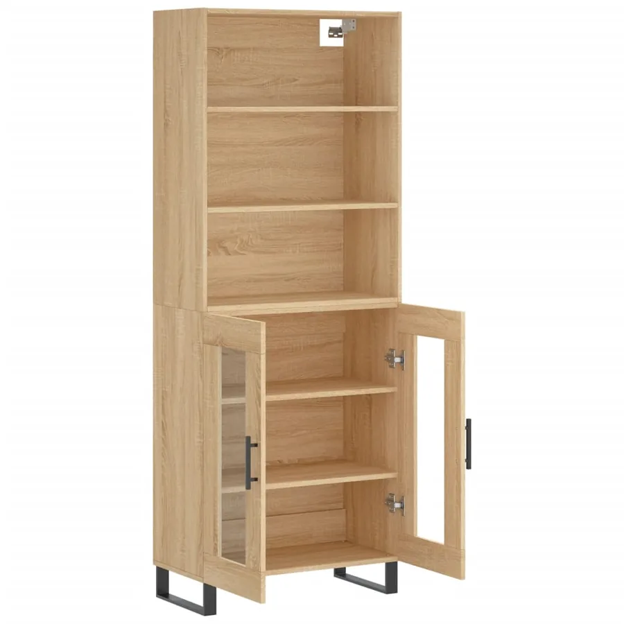 Buffet haut Chêne sonoma 69,5x34x180 cm Bois d'ingénierie - 4