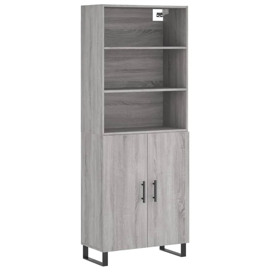 Buffet haut Sonoma gris 69,5x34x180 cm Bois d'ingénierie - 2