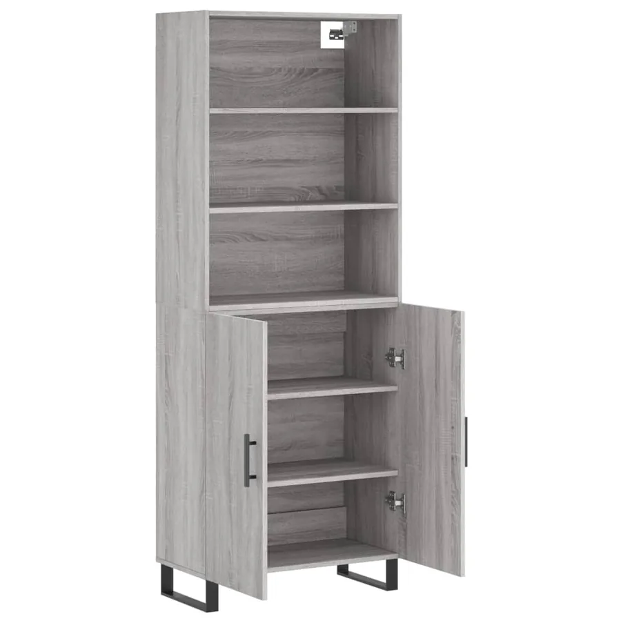 Buffet haut Sonoma gris 69,5x34x180 cm Bois d'ingénierie - 4