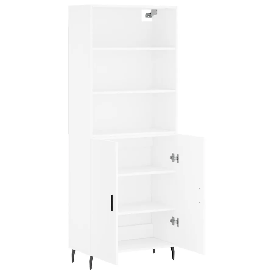 Buffet haut Blanc 69,5x34x180 cm Bois d'ingénierie - 4