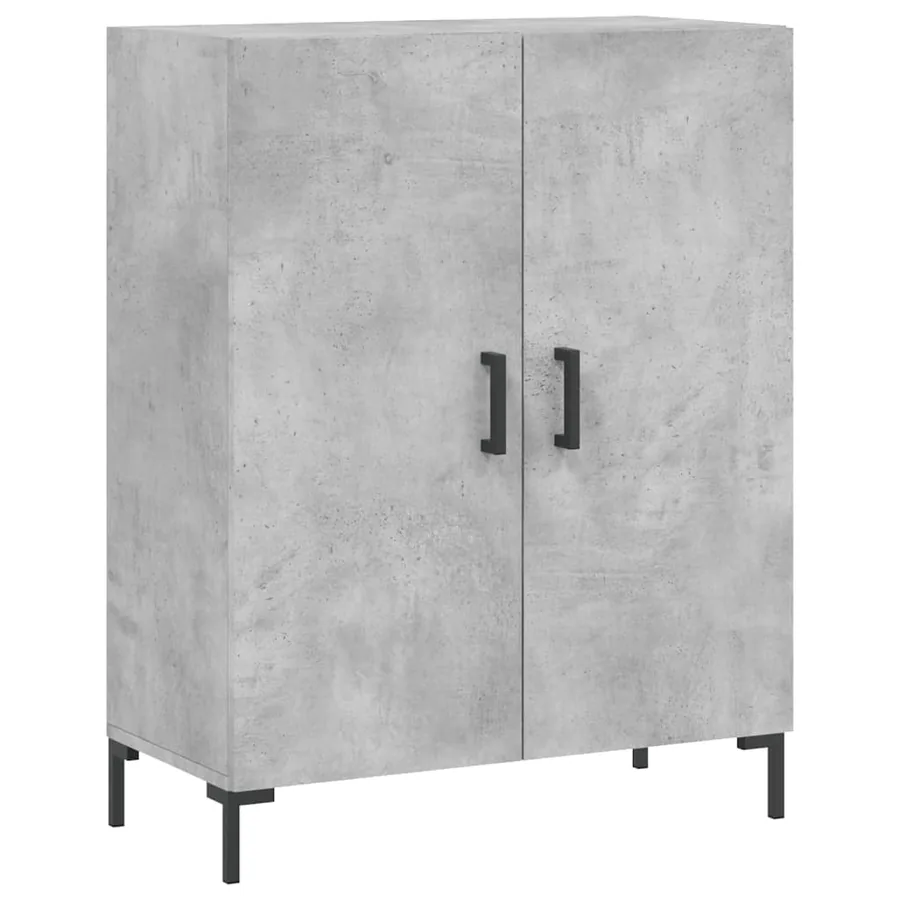 Buffet haut Gris béton 69,5x34x180 cm Bois d'ingénierie - 7