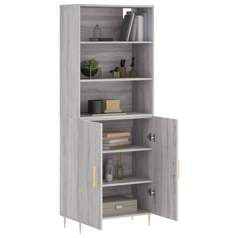 Buffet haut Sonoma gris 69,5x34x180 cm Bois d'ingénierie - 3