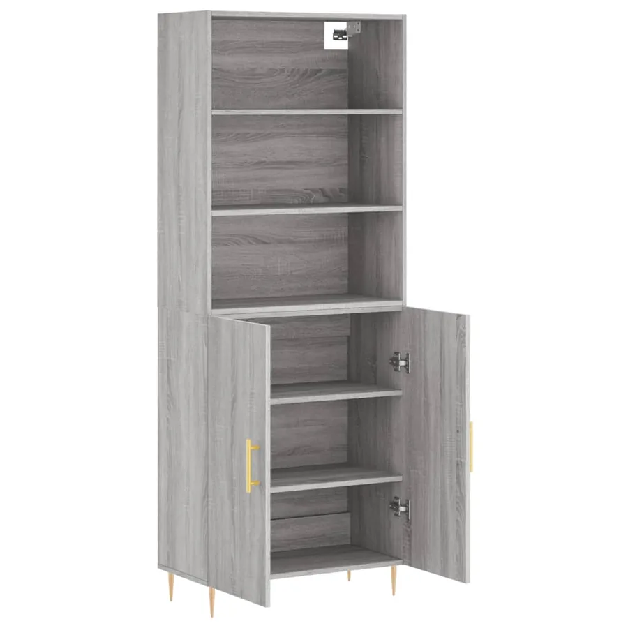 Buffet haut Sonoma gris 69,5x34x180 cm Bois d'ingénierie - 4