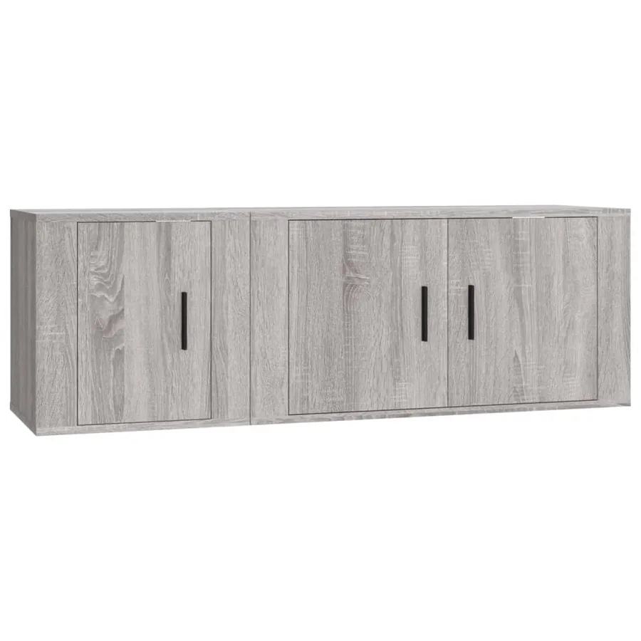 Ensemble de meubles TV 2 pcs Sonoma gris Bois d'ingénierie - 2