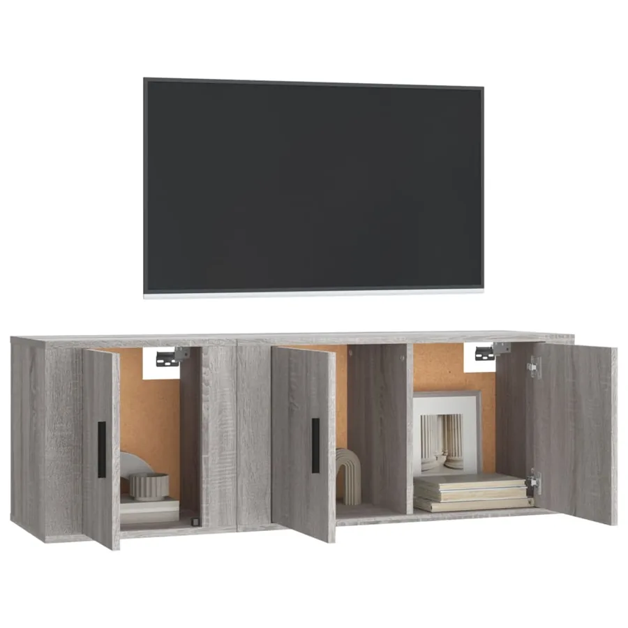 Ensemble de meubles TV 2 pcs Sonoma gris Bois d'ingénierie - 3