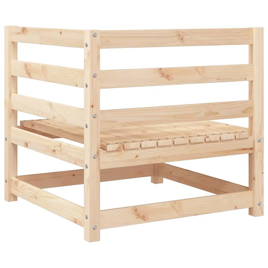 Canapé d'angle de jardin bois de pin massif - 6