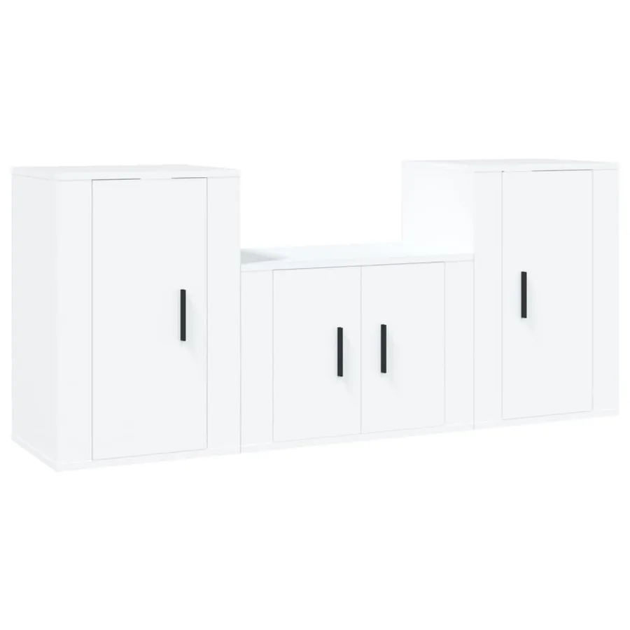 Ensemble de meubles TV 3 pcs Blanc Bois d'ingénierie - 2