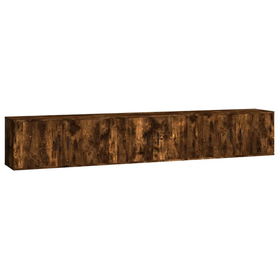 Meubles TV muraux 3 pcs chêne fumé 80x34,5x40 cm - 2