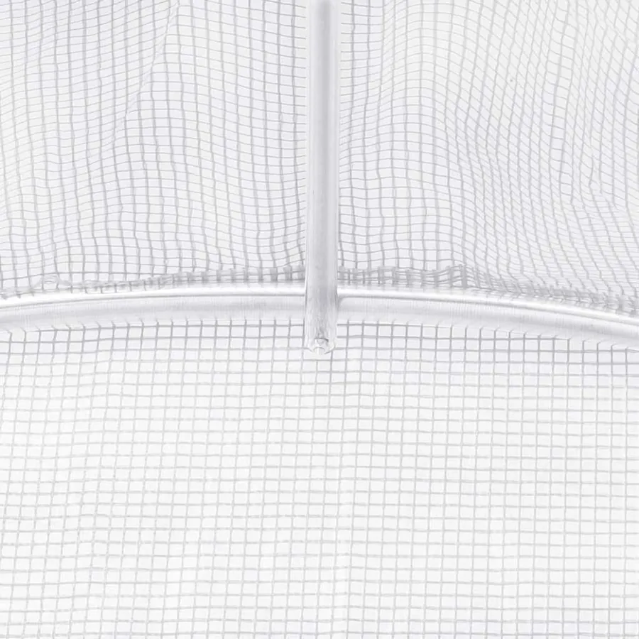 Serre avec cadre en acier blanc 96 m² 16x6x2,85 m - 9