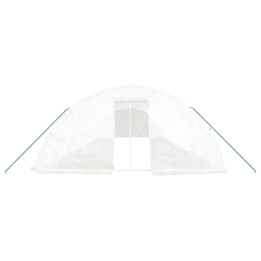 Serre avec cadre en acier blanc 70 m² 14x5x2,3 m - 4