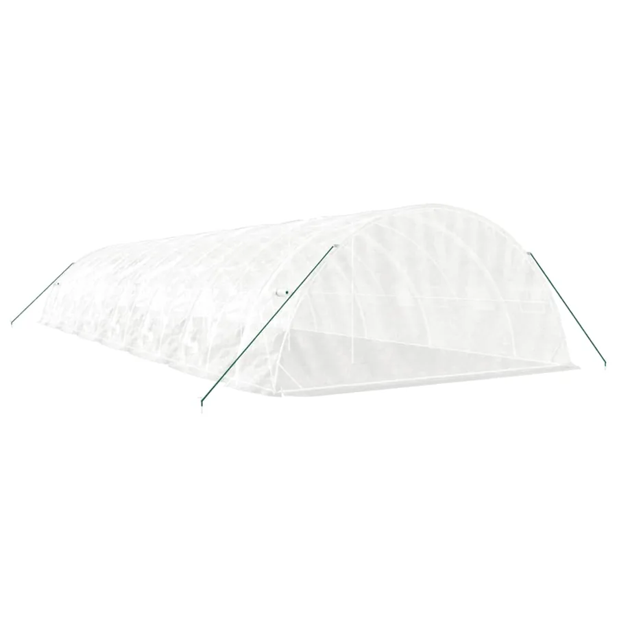Serre avec cadre en acier blanc 70 m² 14x5x2,3 m - 6