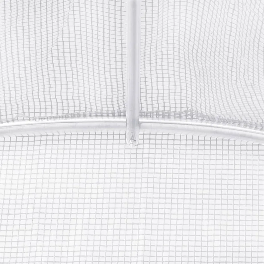 Serre avec cadre en acier blanc 70 m² 14x5x2,3 m - 9