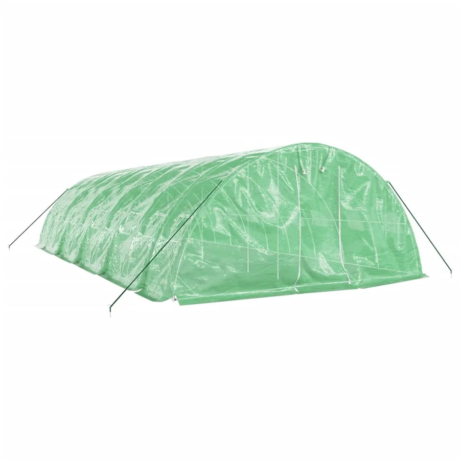 Serre avec cadre en acier vert 50 m² 10x5x2,3 m - 3