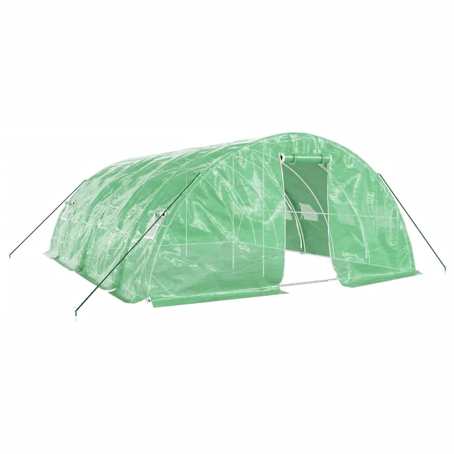 Serre avec cadre en acier vert 30 m² 6x5x2,3 m - 2