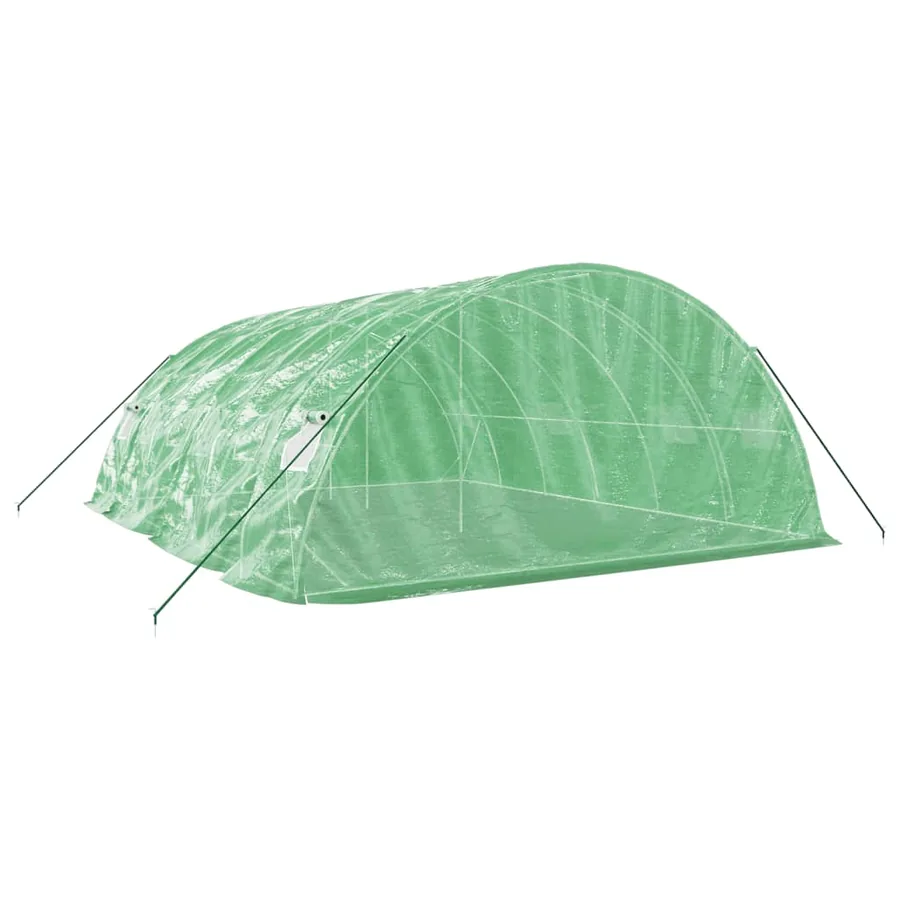 Serre avec cadre en acier vert 30 m² 6x5x2,3 m - 6