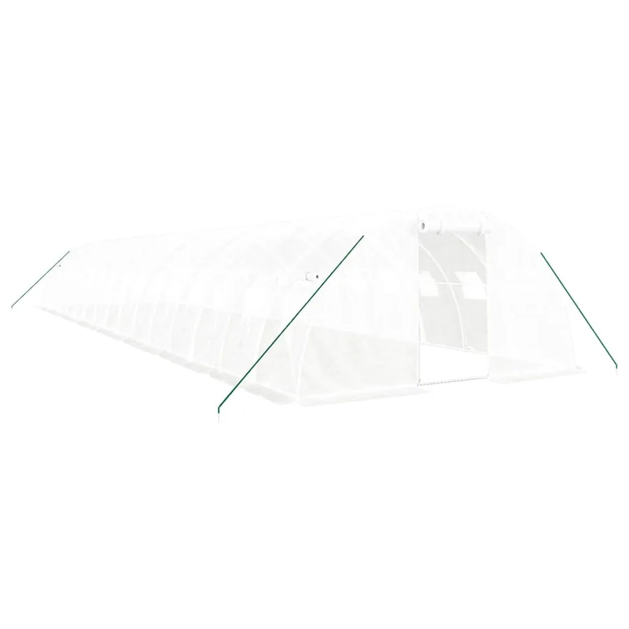 Serre avec cadre en acier blanc 64 m² 16x4x2 m - 2