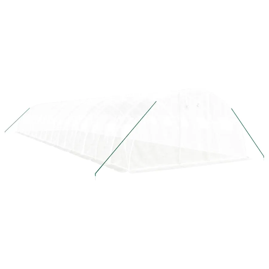 Serre avec cadre en acier blanc 64 m² 16x4x2 m - 3