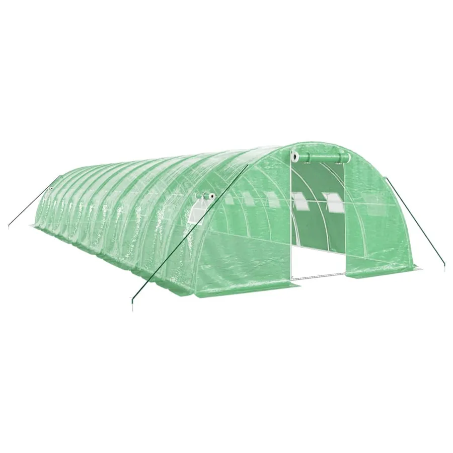 Serre avec cadre en acier vert 48 m² 12x4x2 m - 2