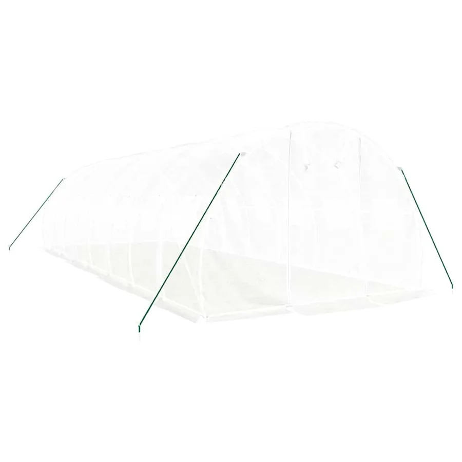 Serre avec cadre en acier blanc 24 m² 8x3x2 m - 3