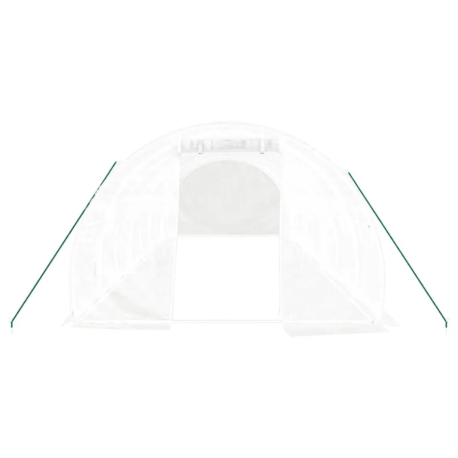 Serre avec cadre en acier blanc 24 m² 8x3x2 m - 4