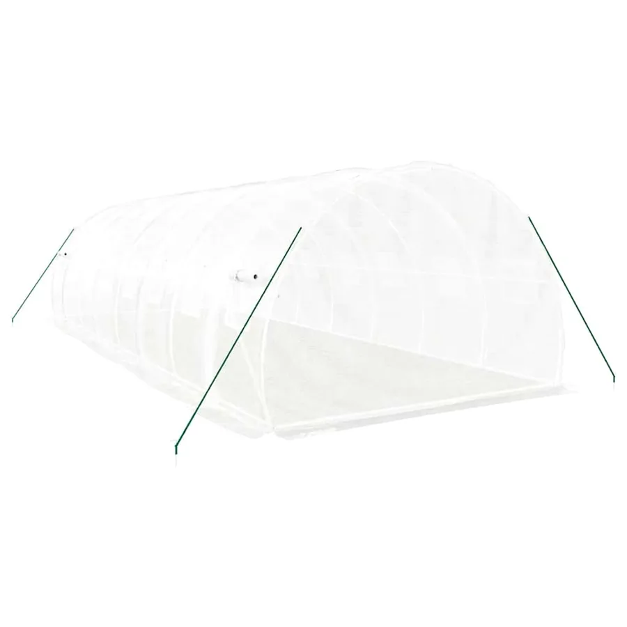 Serre avec cadre en acier blanc 24 m² 8x3x2 m - 6