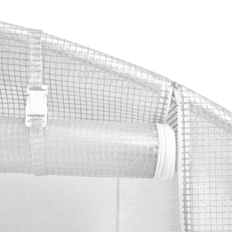 Serre avec cadre en acier blanc 24 m² 8x3x2 m - 8