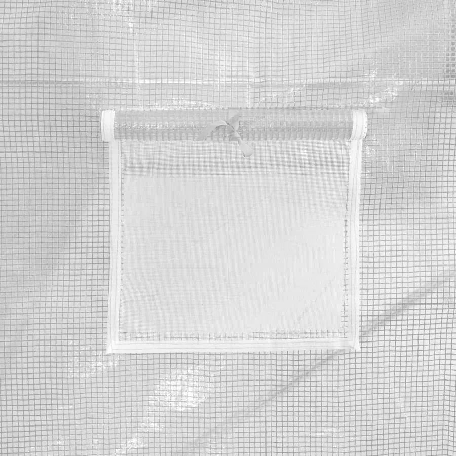 Serre avec cadre en acier blanc 20 m² 10x2x2 m - 10
