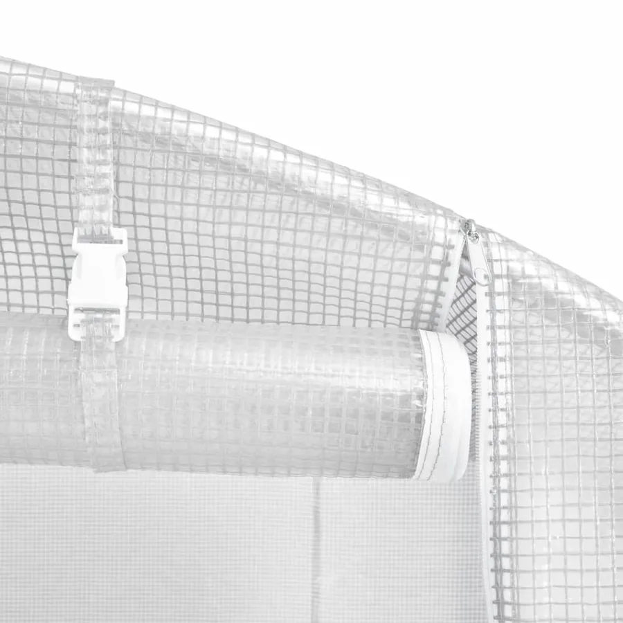 Serre avec cadre en acier blanc 20 m² 10x2x2 m - 8