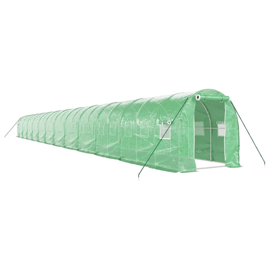 Serre avec cadre en acier vert 48 m² 24x2x2 m - 2