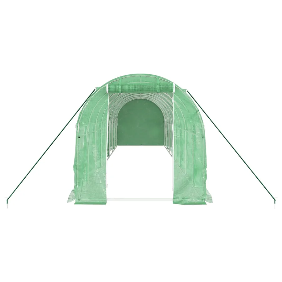Serre avec cadre en acier vert 16 m² 8x2x2 m - 4