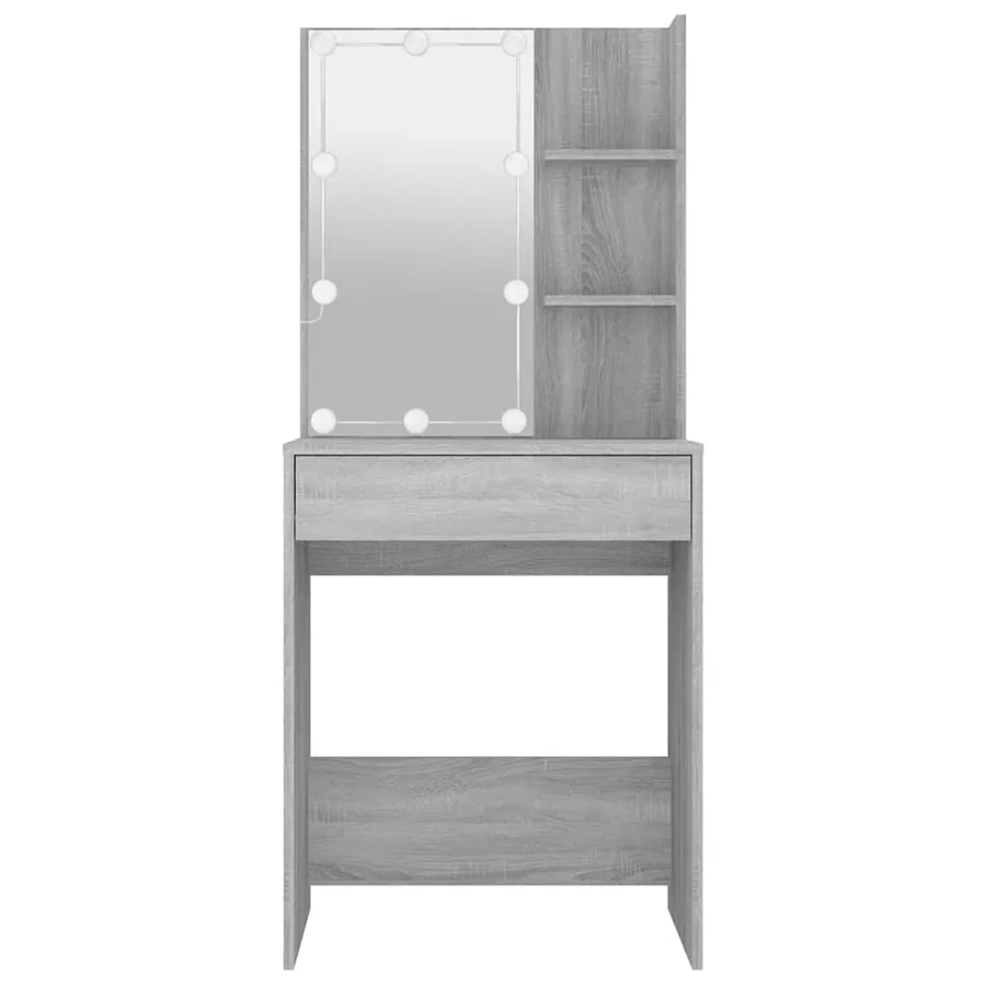 Coiffeuse avec LED sonoma gris 60x40x140 cm - 5