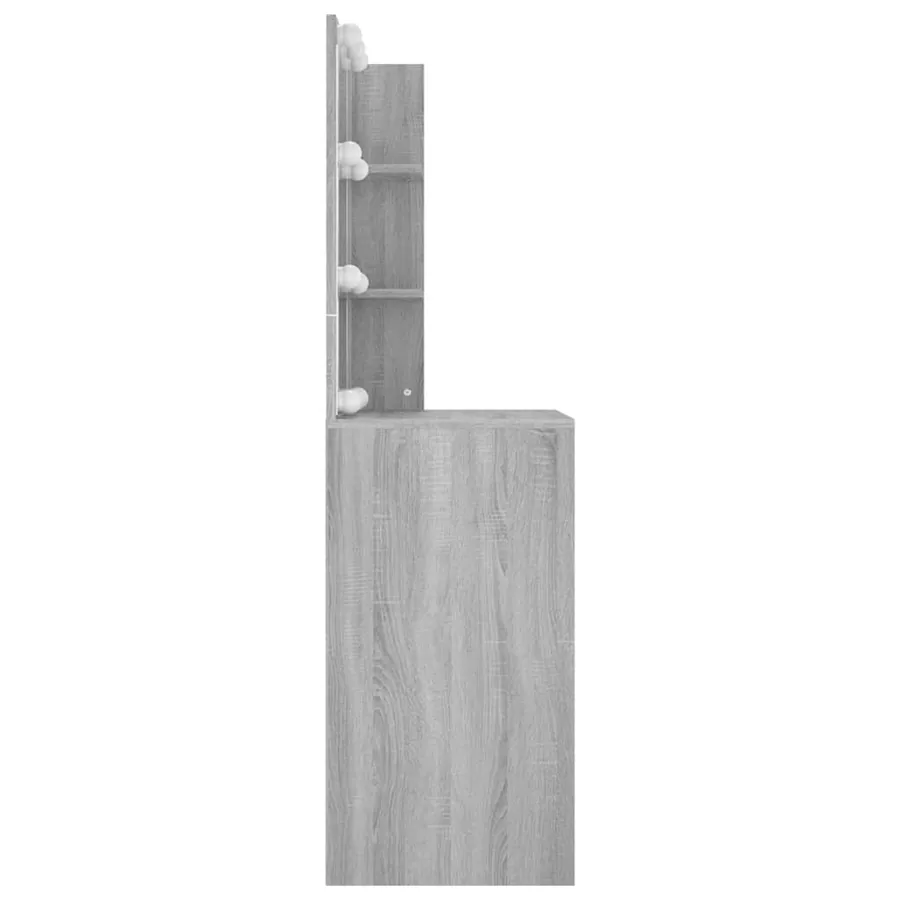 Coiffeuse avec LED sonoma gris 60x40x140 cm - 6