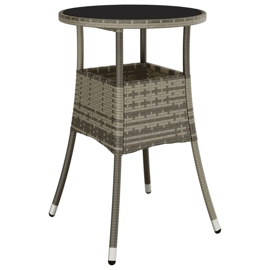 Ensemble de bistro de jardin 3 pcs coussins gris poly rotin - 5