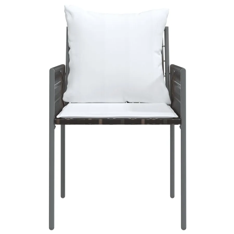 Chaises de jardin et coussins lot de 4 marron 54x61x83 cm rotin - 4