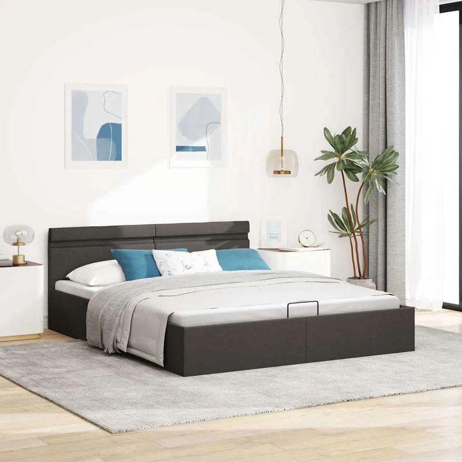 Cadre de lit à rangement hydraulique sans matelas 160x200 cm - 4