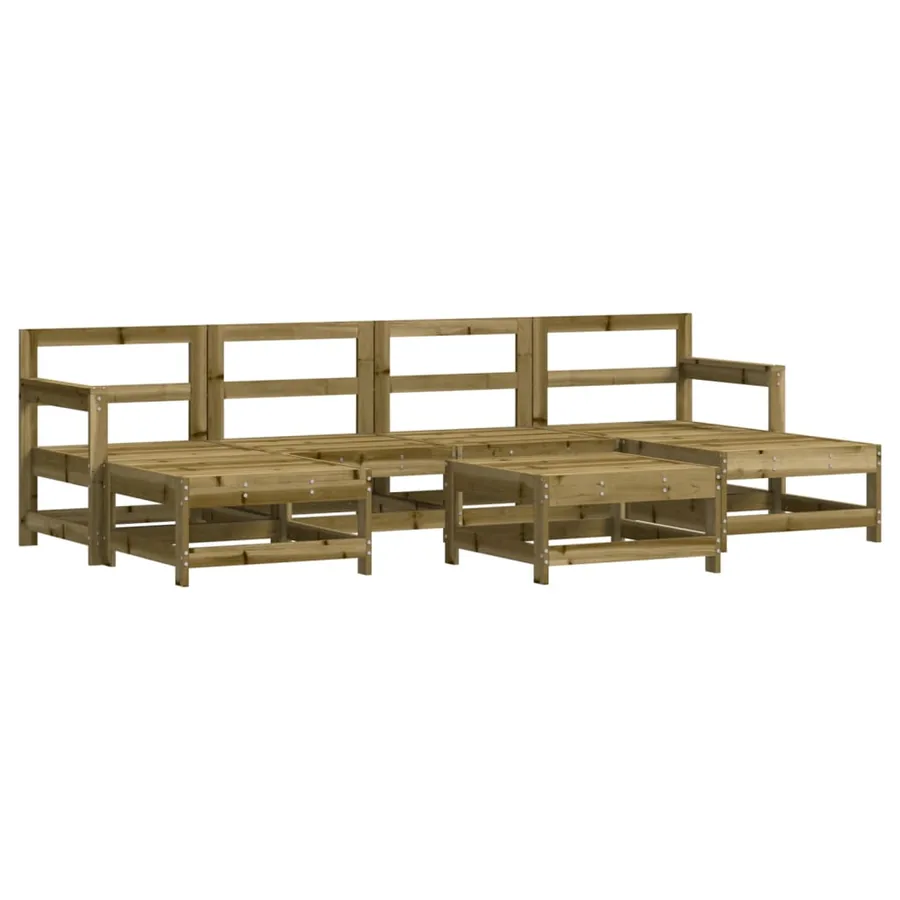 Salon de jardin 7 pcs avec coussins bois de pin imprégné - 3