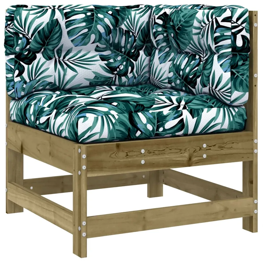 Salon de jardin 6 pcs avec coussins bois de pin imprégné - 4